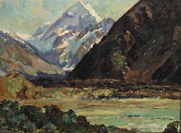 Duncan Darroch |Hooker Valley |oil |40 x 45 cm| McAtamney Gallery and Design Store | Geraldine NZ